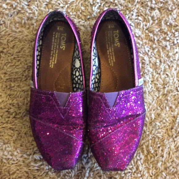 purple glitter toms