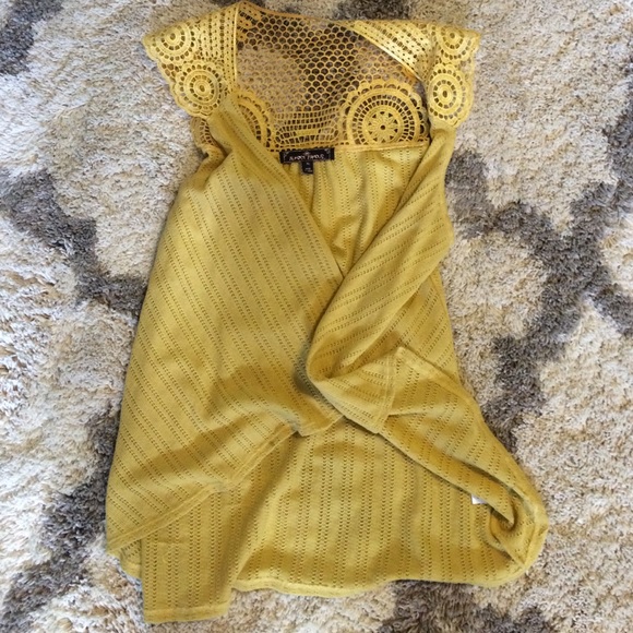 Mustard yellow lace cardigan