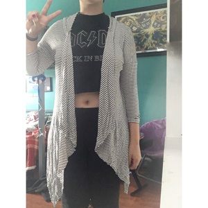 Striped hooded Cardigan