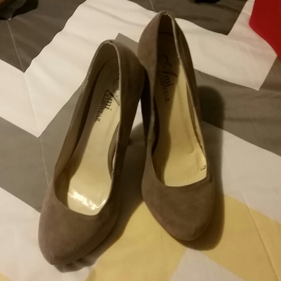 Gray high heel