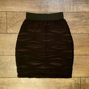 Like New Black Ribbed Pencil Skirt