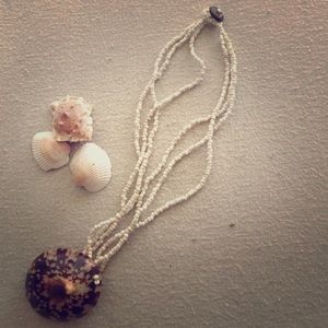 Beaded, seashell necklace