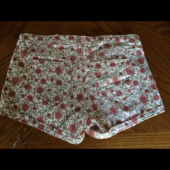 White & Pink Floral Shorts - Picture 2 of 3