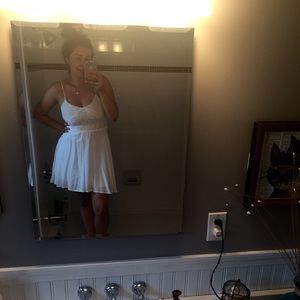 White spaghetti strap dress