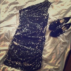 Rachel Roy B&W Sequin Dress