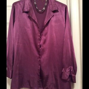 Plus Size silky purple blouse
