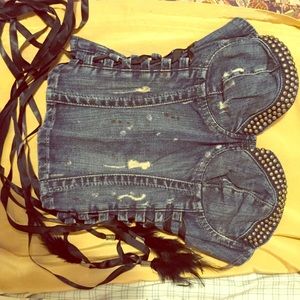 Studded denim corset- limited edition GUESS