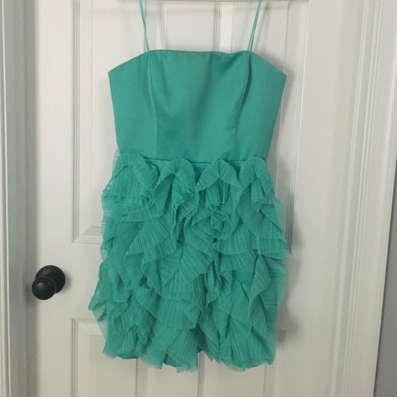 Teal BCBG Strapless Dress