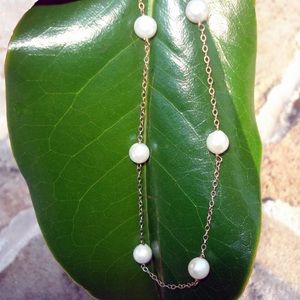 Simulated gold Pearl necklace