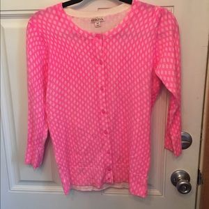 Merona neon pink cardigan sweater small