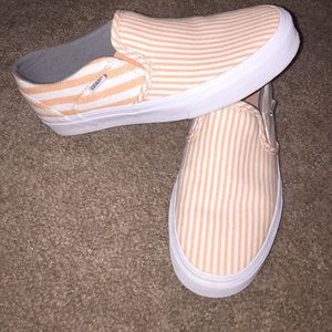 Peach/white pin stripe Vans *FINAL PRICE DROP*