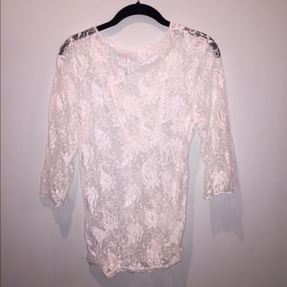 Lace white long sleeve shirt - Picture 2 of 3
