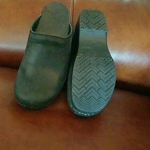 Dansko Black Oiled Leather Clogs