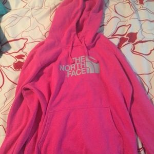 Pink north face sweatshirt