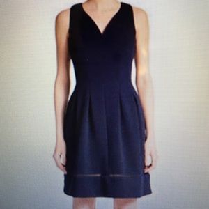 Taylor navy blue knit fit and flare dress