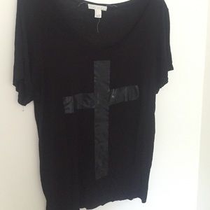 Black T-shirt with cross