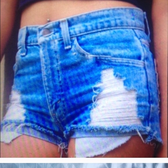 Distressed denim cut off shorts