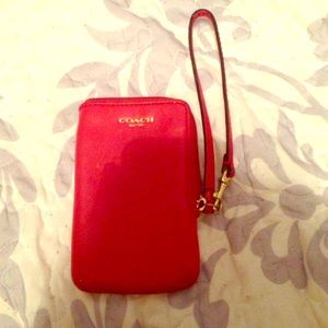 Red Coach Wristlet
