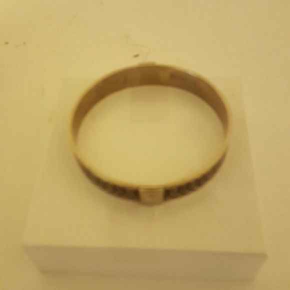 Coach silver/black bangle and ring