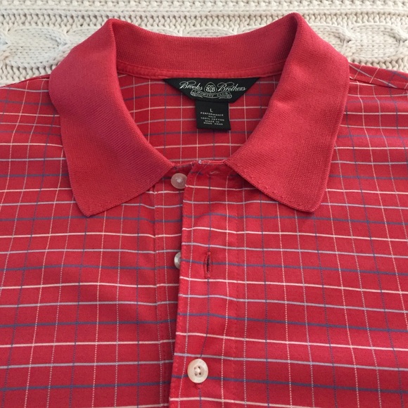 Red, Blue and White Checkered Brooks Brothers Polo - Picture 2 of 2