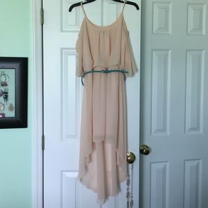 Light Coral Formal High-Low Dress