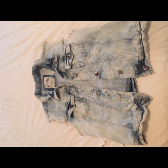 Destroyed Blue Jean Vest