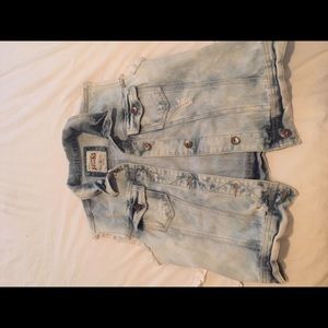 Destroyed Blue Jean Vest