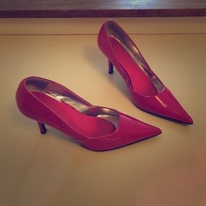 Hot pink Rampage point toe high heels