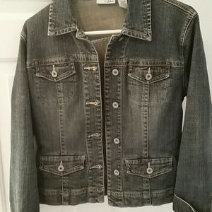 Chico's Platinum denim jacket