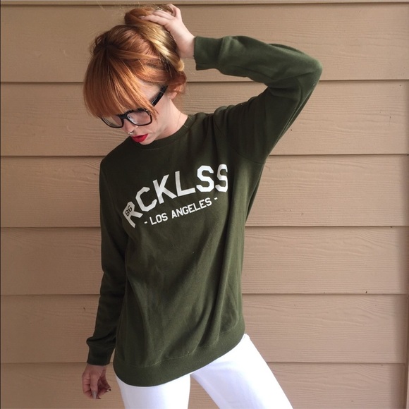 Young and Reckless pullover green sweatshirt