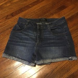 High waisted jean shorts
