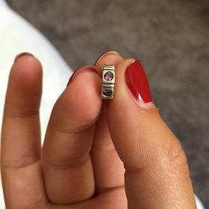 Pandora charm with purple stones