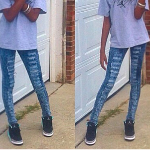 High waisted jeans