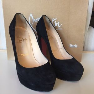 Christian Louboutin suede platform pumps sz6