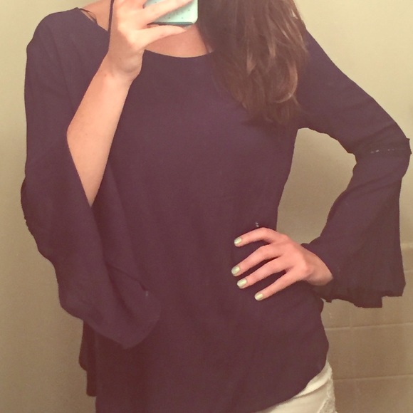 Charlotte Russe Blue Peasant Top