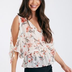 {Reserved} Floral Cut Out Blouse