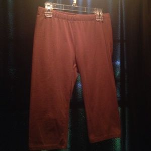 Girls Solid Chocolate Brown Leggings