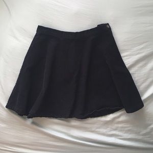 Black Corduroy High Waisted Skirt