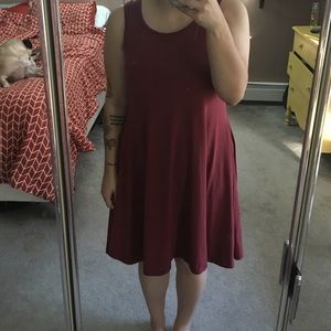 Burnt Red Trapeze Dress