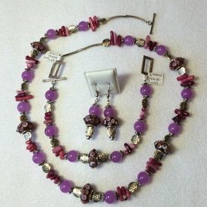 FINAL SALE PRICE Handmade OOAK Lampwork, Coral @ Chalcedony Set