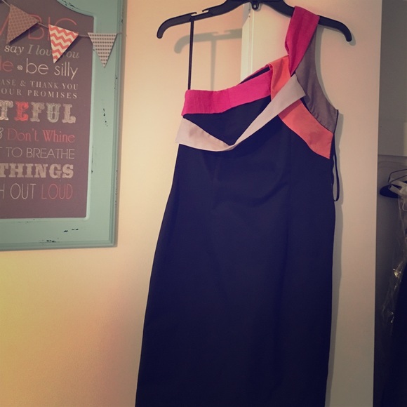 One shoulder cocktail length dress