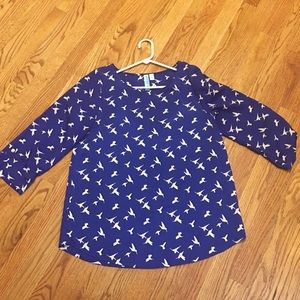 Francesca's Blue Bird Blouse