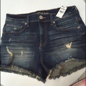 women's high waisted denim shorts