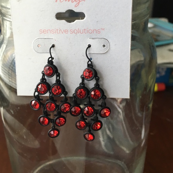 Brand New Black and red earrings