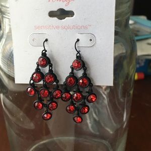 Brand New Black and red earrings