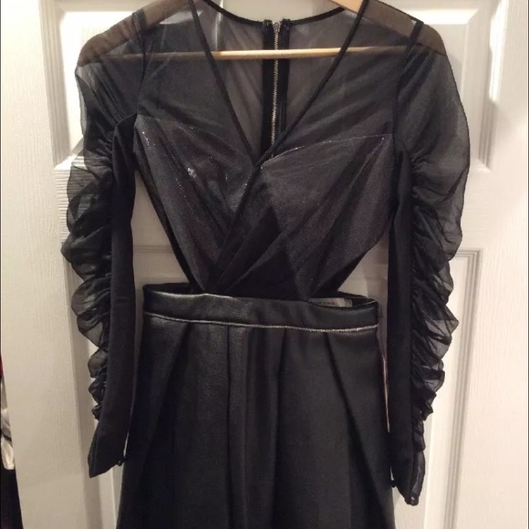 NWT Three Floor dress in metallic black US size 2 - Picture 3 of 4