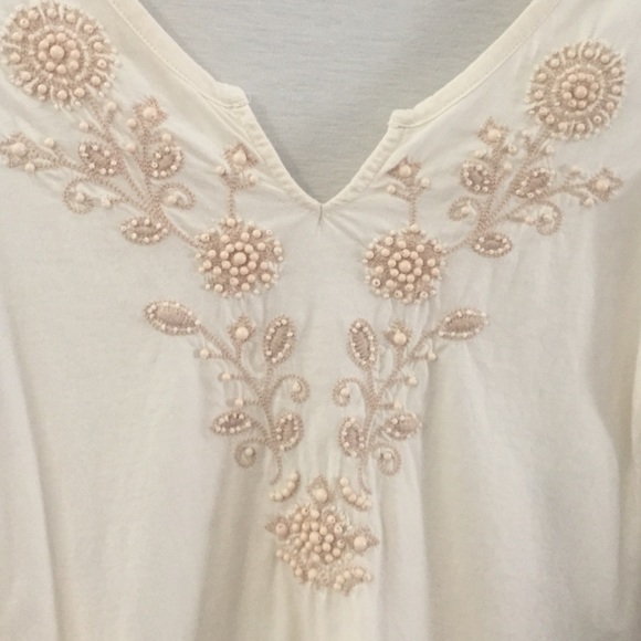 Beaded front, long sleeve, shirt