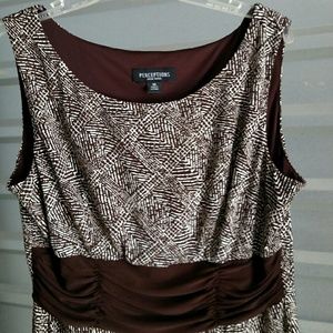 Perceptions Chocolate Brown/ White Dress