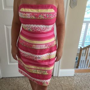 Lilly Pulitzer strapless Ribbon Dress, Size 14