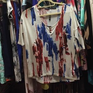 Cute red blue white top! Perfect football game!